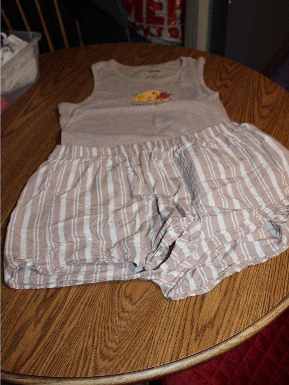 Striped Beige & White Lion King Pajamas